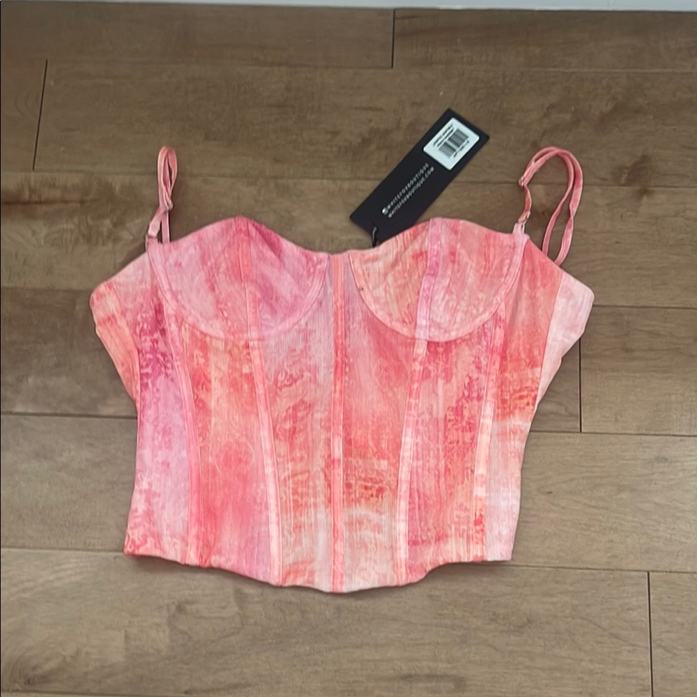Pink Corset Top white fox